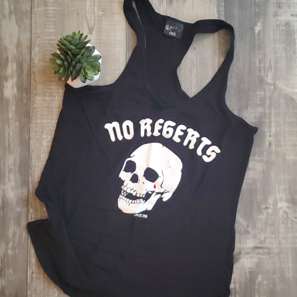 Women's Cartel ink "no regerts" racer back tank